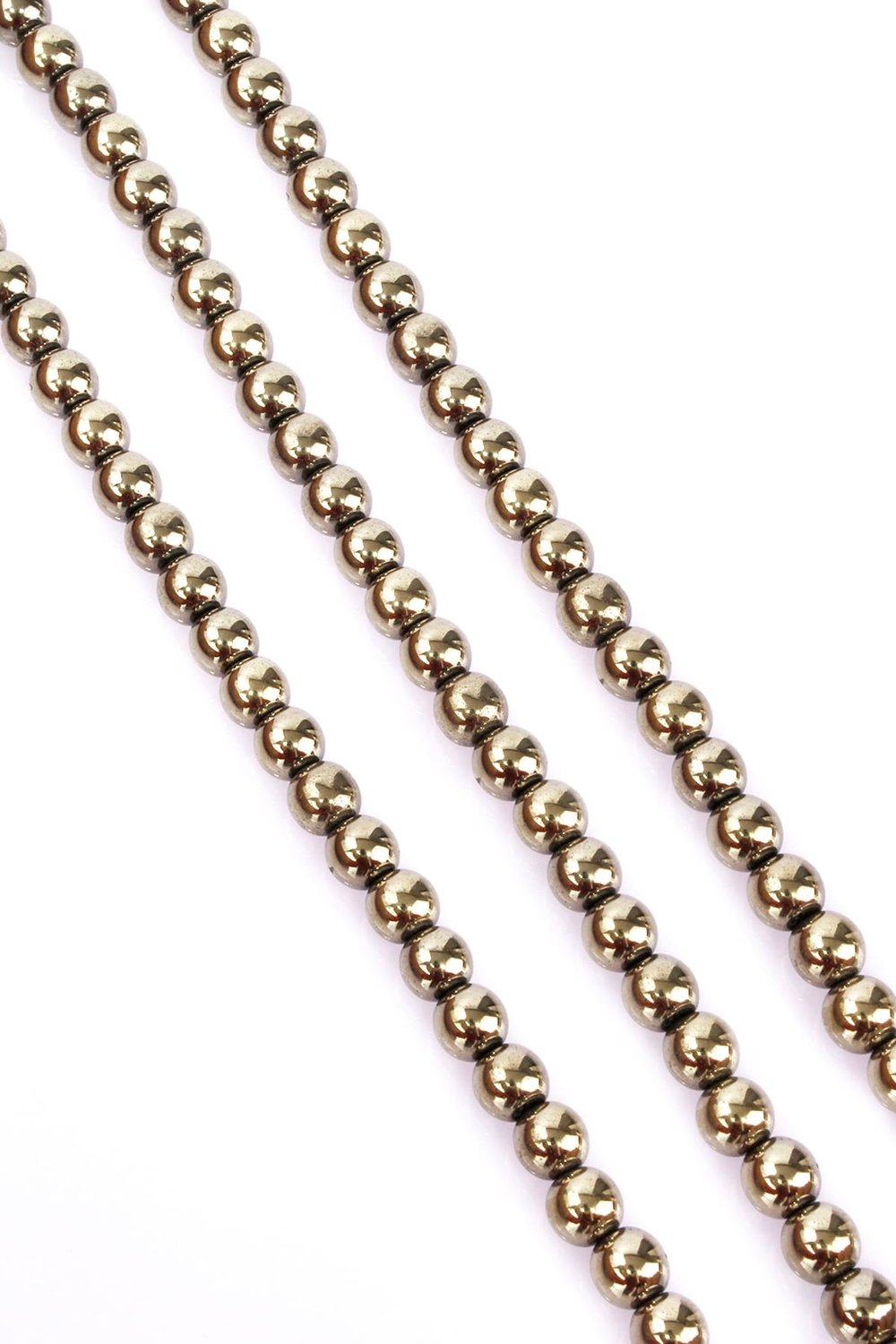 Hematite Natural Stone Shiny Antique Yellow Globe Cut 8mm String Of Beads
