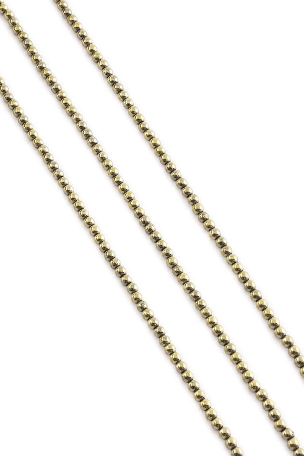Hematite Natural Stone Shiny Antique Yellow Globe Cut 3mm String Of Beads