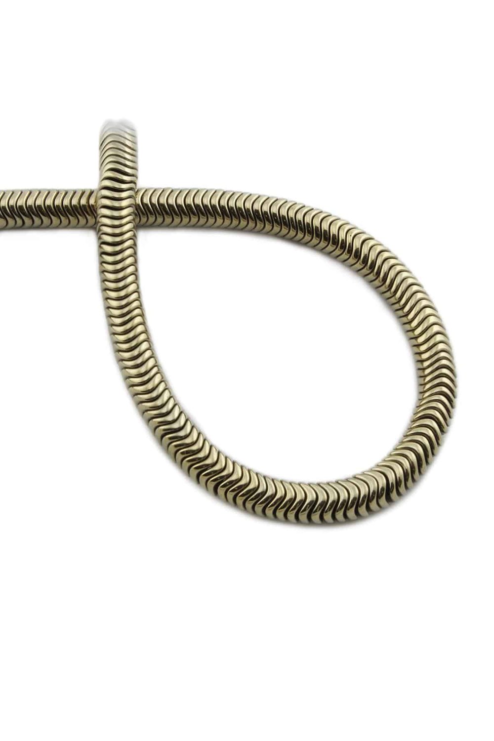 Hematit Taşı Dalgalı Kesim Parlak Antik Sarı 6x1mm Doğal Taş Dizi