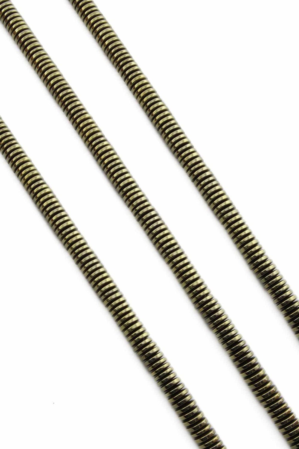 Hematit Taşı Rondela Kesim Parlak Antik Sarı 6x1mm Doğal Taş Dizi