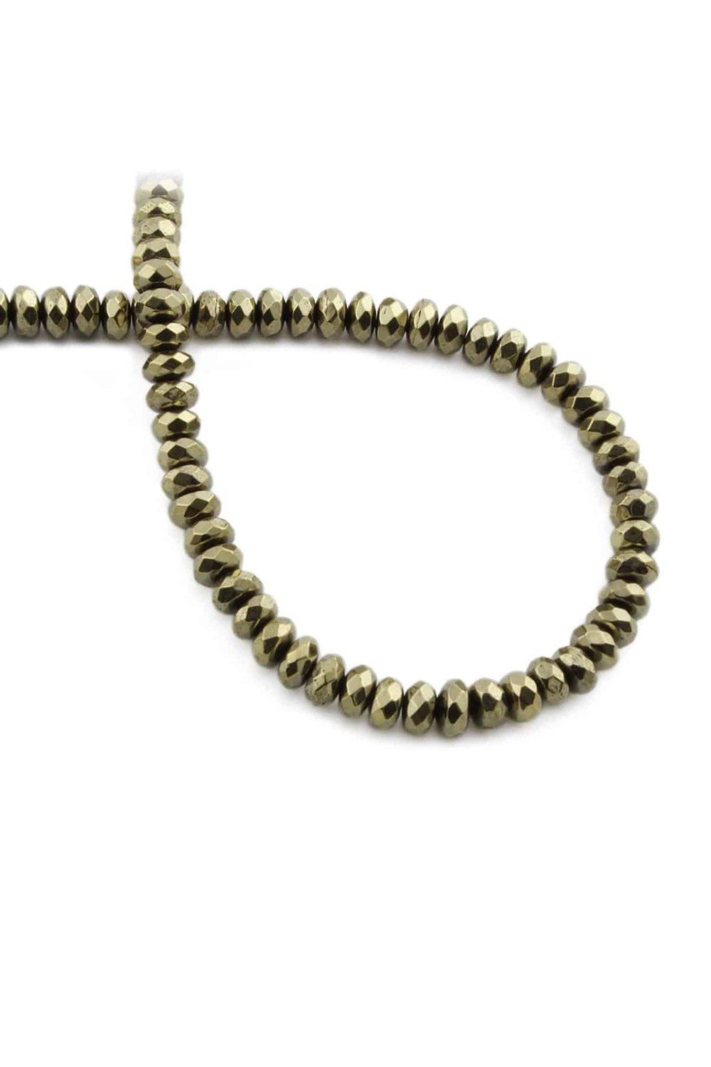 Hematit Taşı Rondela Kesim Parlak Antik Sarı 6x3mm Doğal Taş Dizi