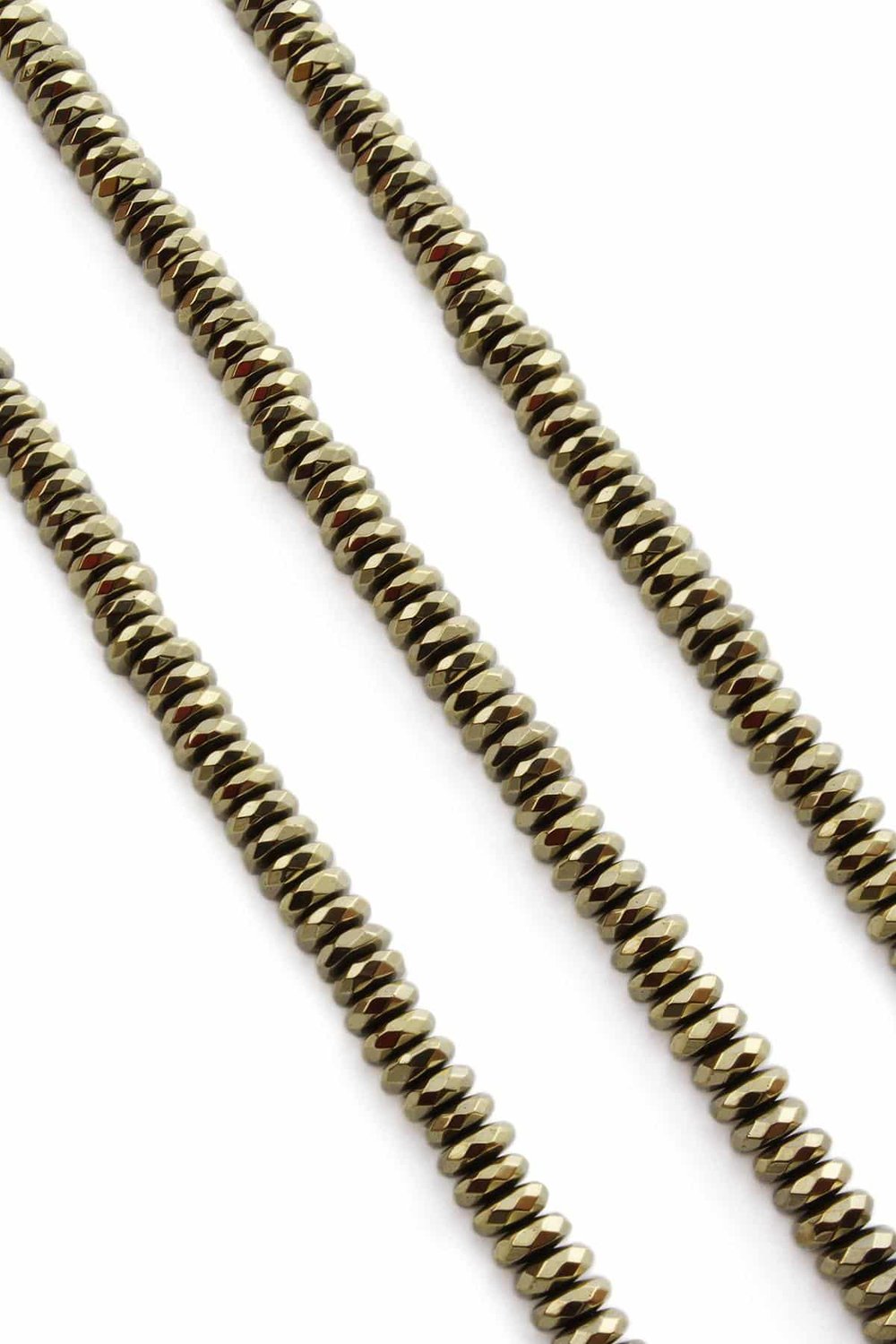 Hematit Taşı Rondela Kesim Parlak Antik Sarı 8x3mm Doğal Taş Dizi