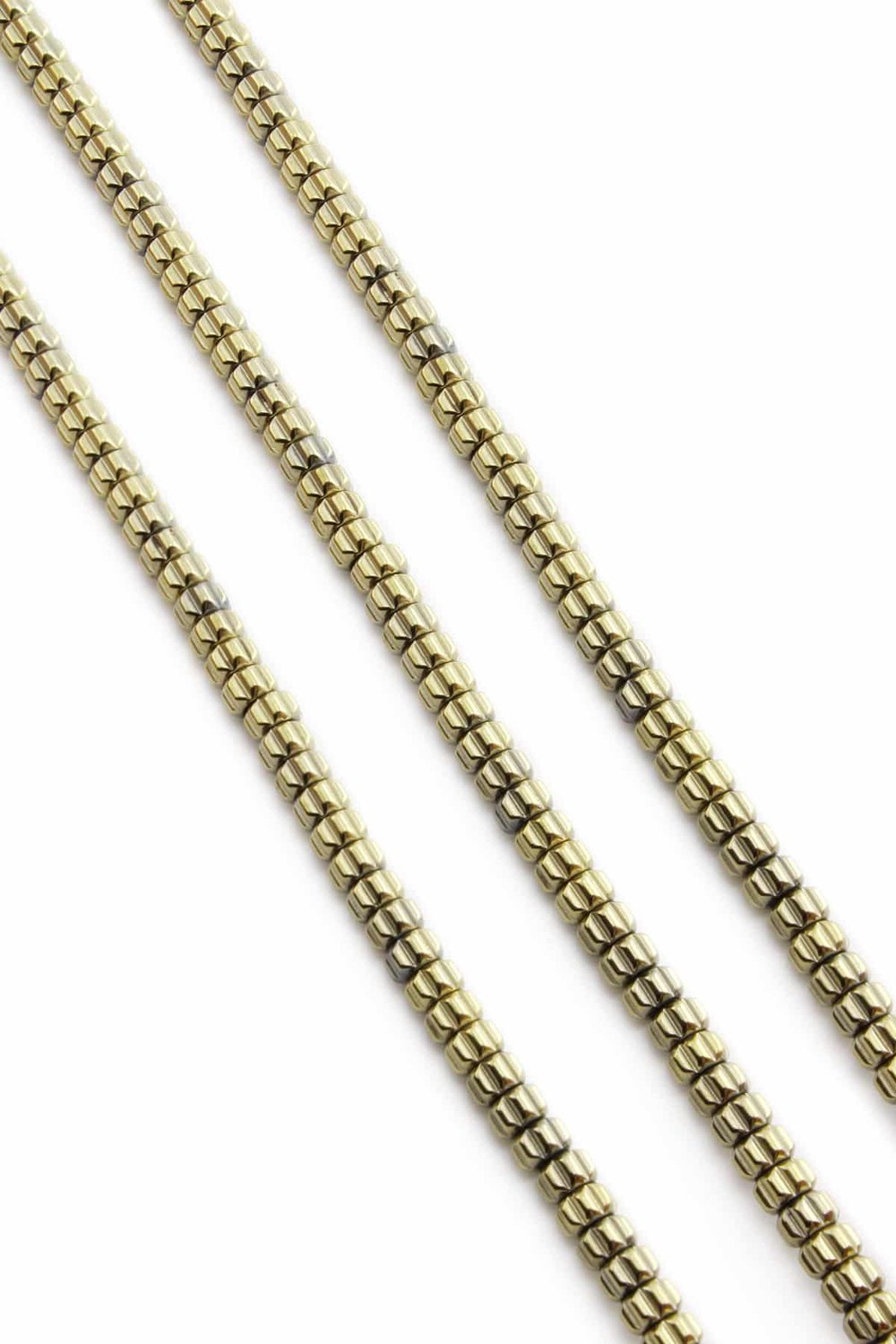 Hematit Taşı Rondela Kesim Parlak Antik Sarı 5x3mm Doğal Taş Dizi