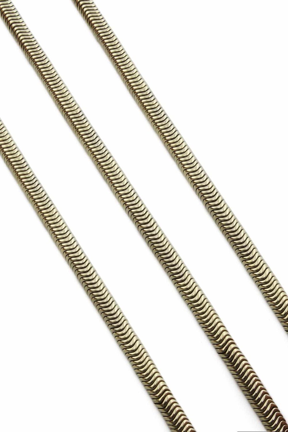 Hematit Taşı Dalgalı Kesim Parlak Antik Sarı 6x1mm Doğal Taş Dizi