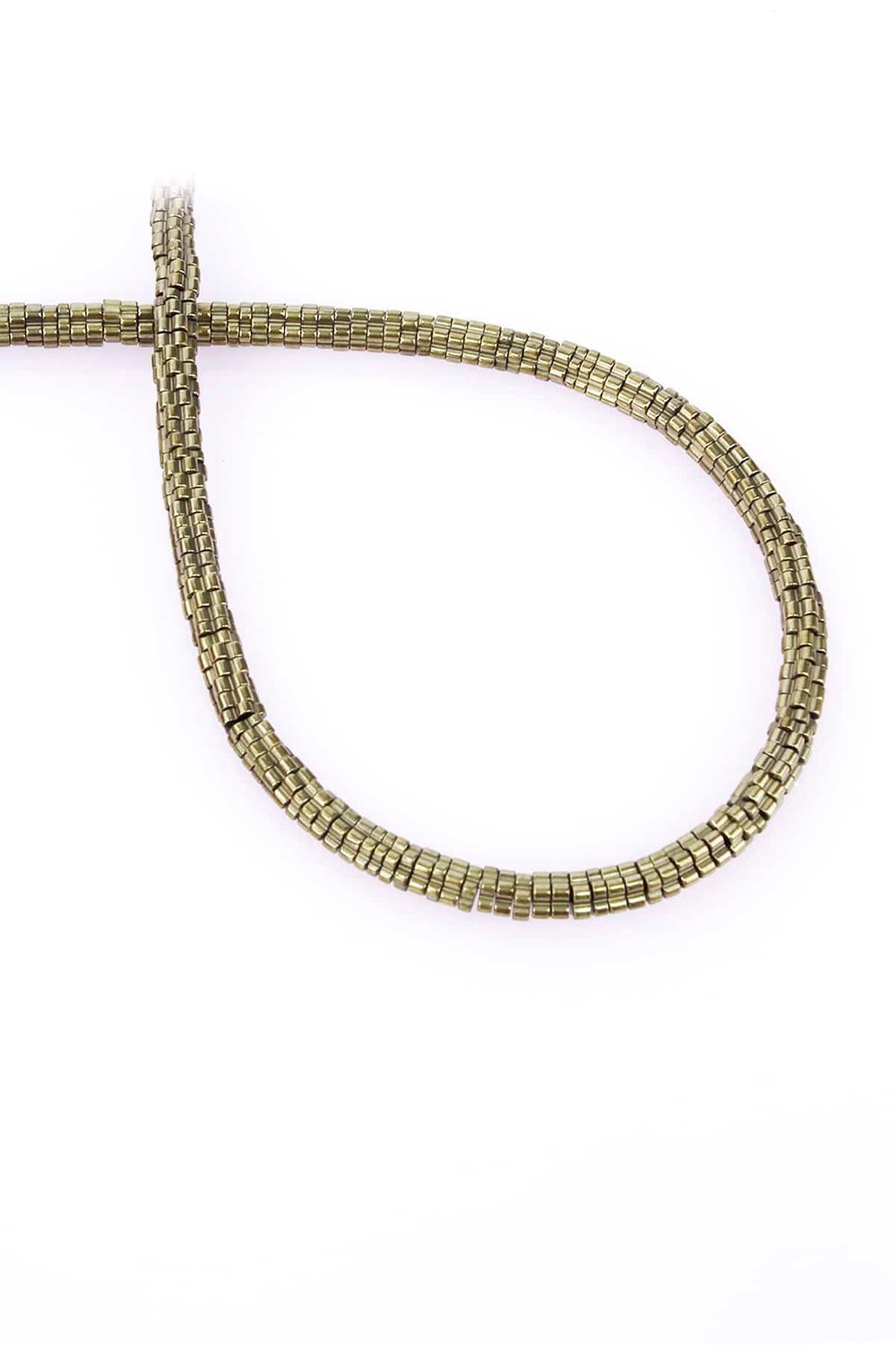 Hematit Taşı Rondela Kesim Parlak Antik Sarı 4x1mm Doğal Taş Dizi