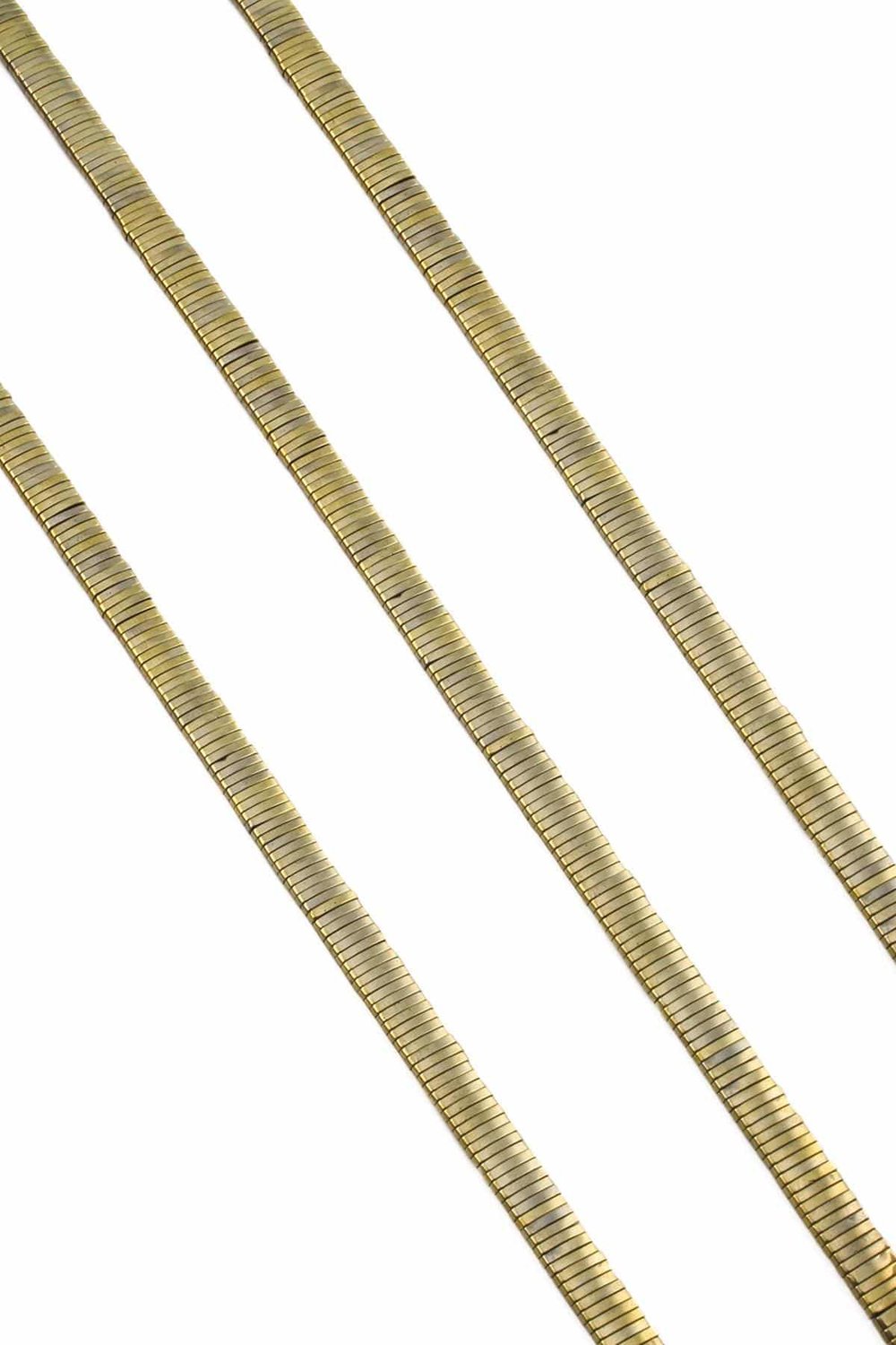 Hematit Taşı Rondela Kesim Parlak Antik Sarı 5x1mm Doğal Taş Dizi