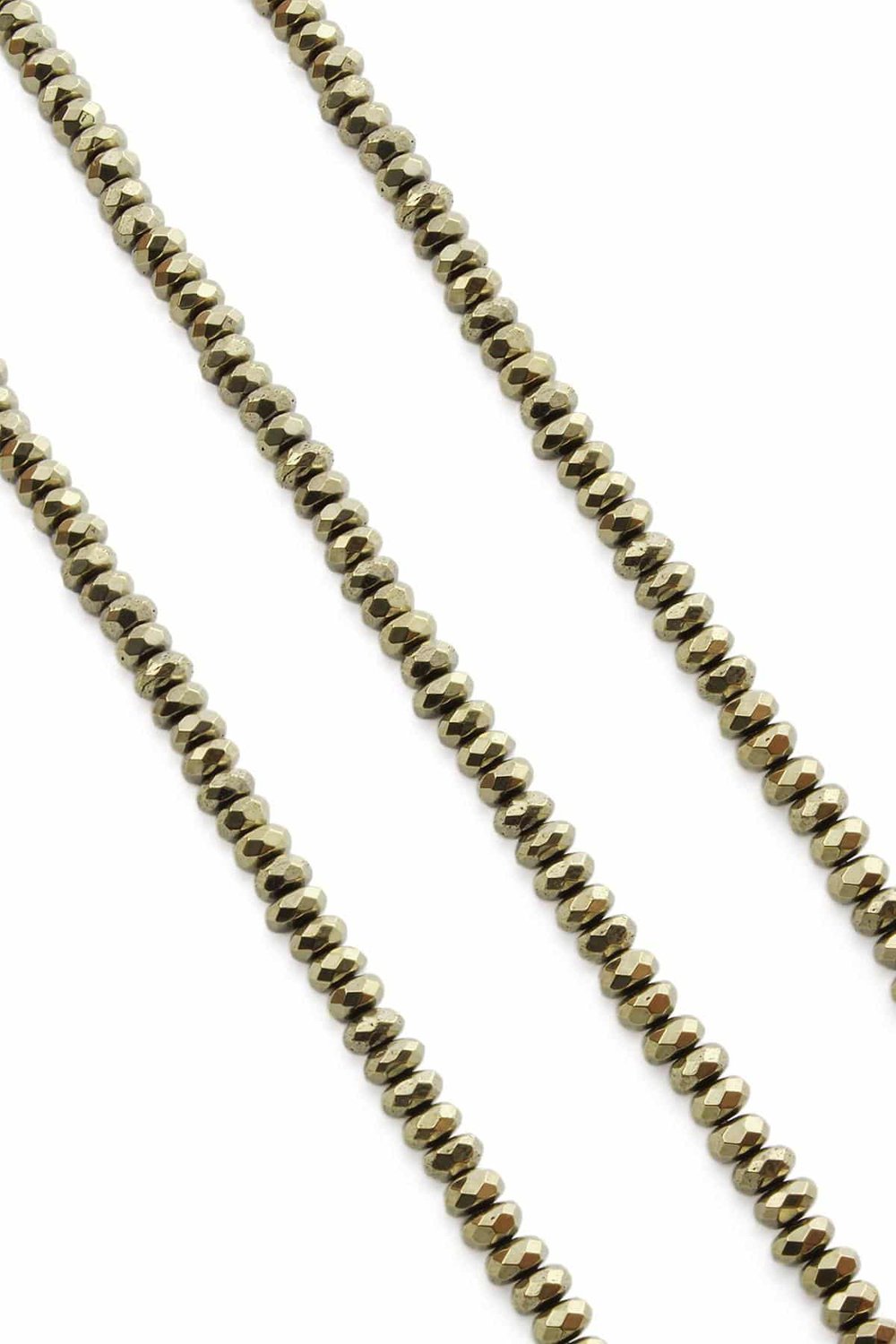 Hematit Taşı Rondela Kesim Parlak Antik Sarı 6x3mm Doğal Taş Dizi