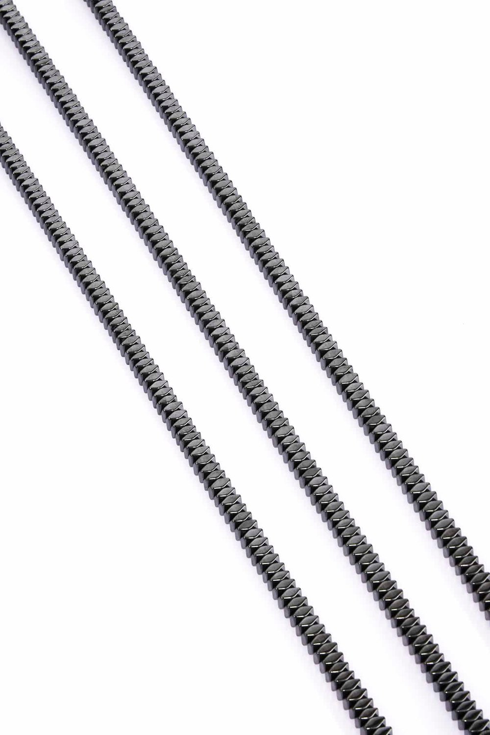 Hematite Natural Stone Shiny Smoked 4x2mm String Of Beads