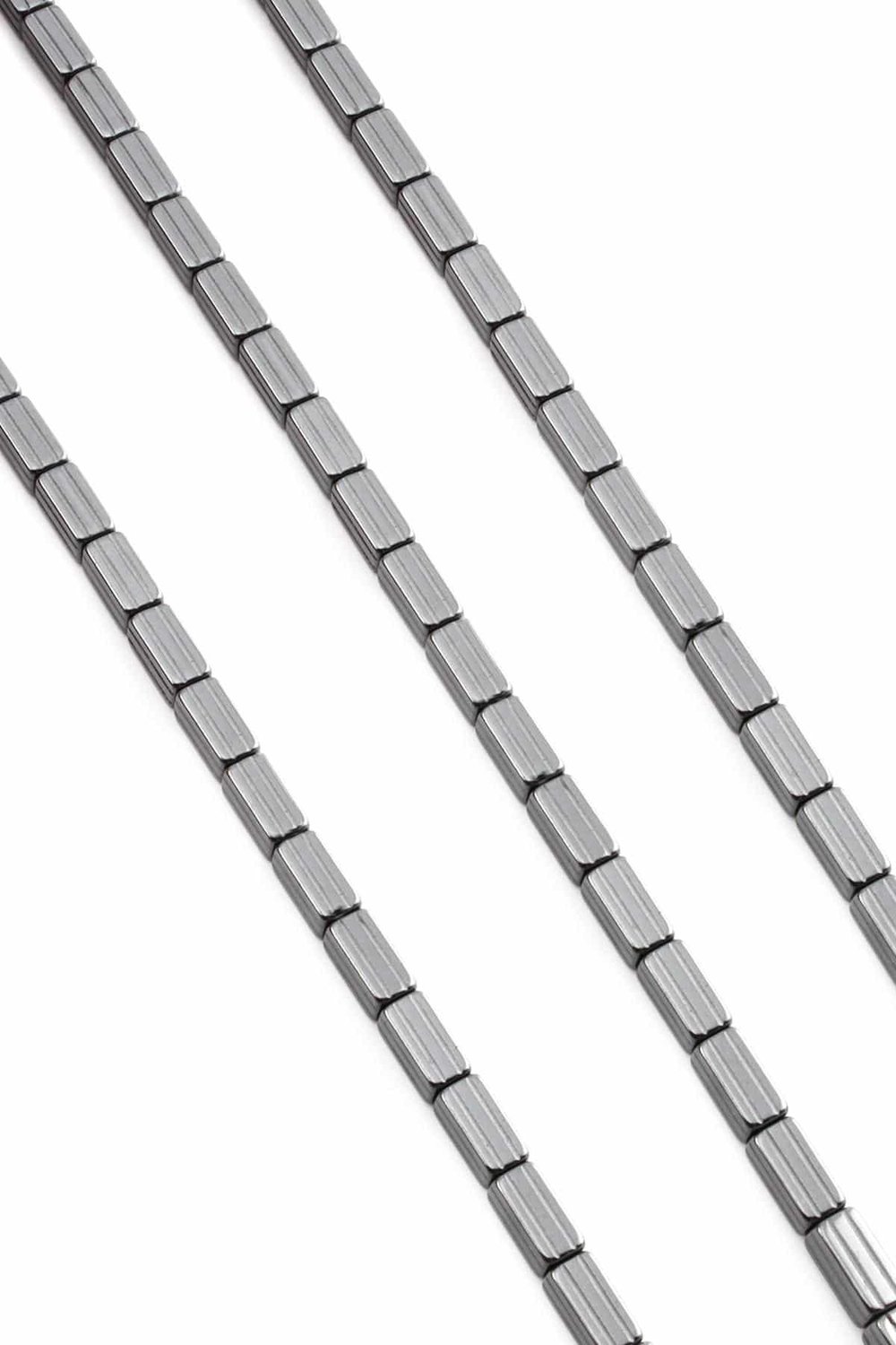 Hematit Taşı Çizgili Kesim Parlak Füme 4x8mm Doğal Taş Dizi