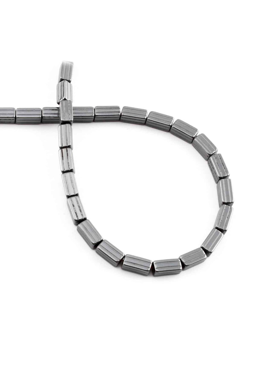Hematit Taşı Çizgili Kesim Parlak Füme 4x8mm Doğal Taş Dizi