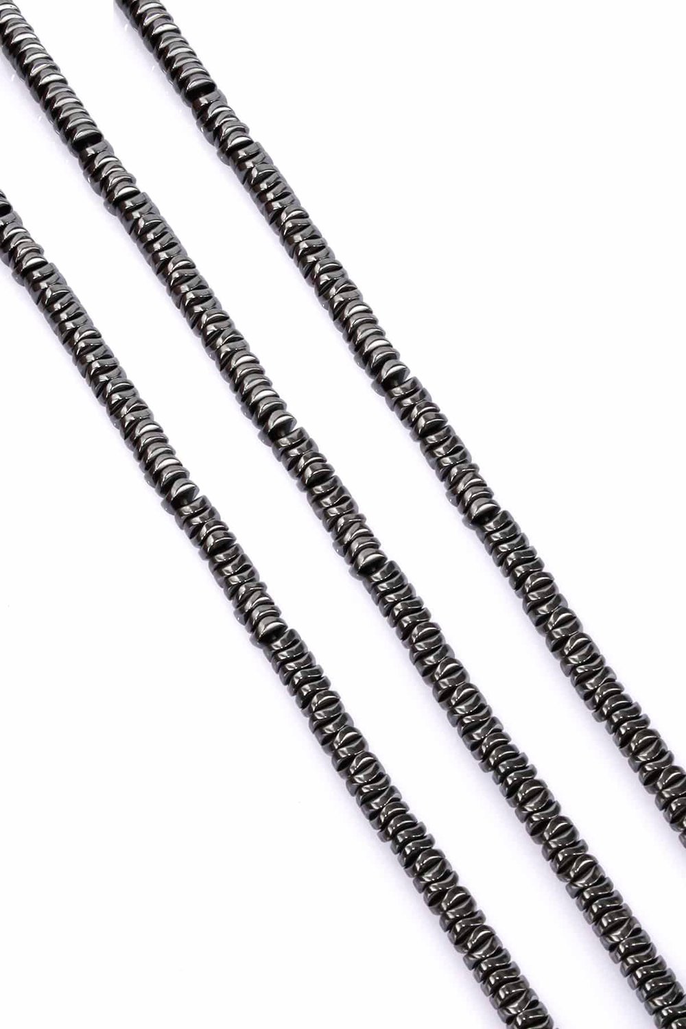 Hematite Natural Stone Shiny Smoked 6x1mm String Of Beads