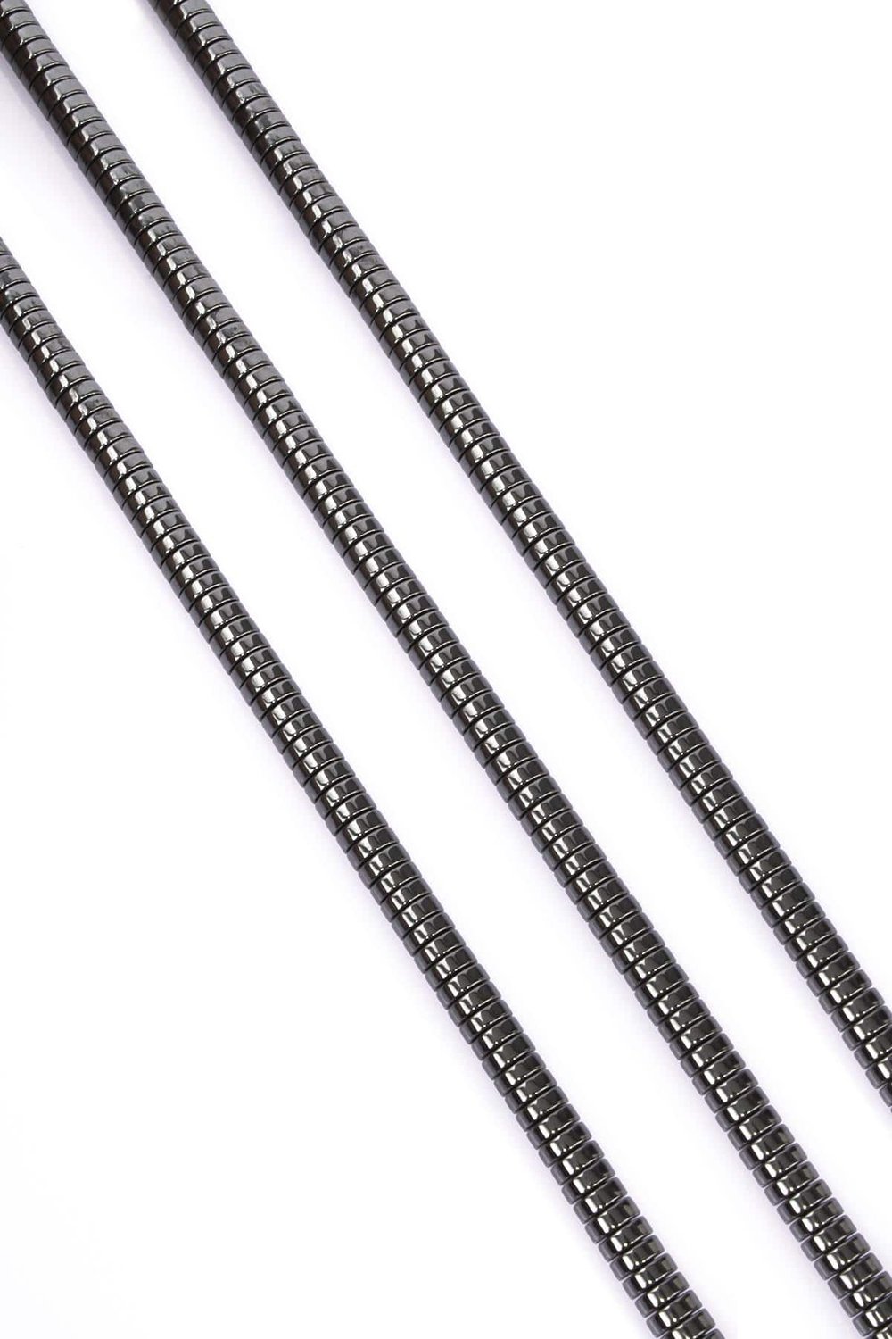 Hematit Taşı Rondela Kesim Parlak Füme 6x2mm Doğal Taş Dizi
