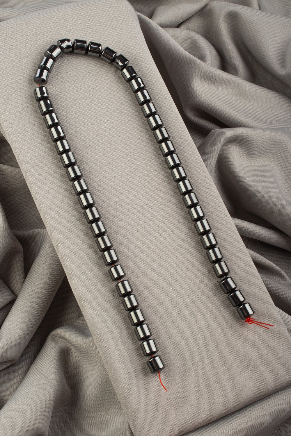 Hematite Stone 8x8mm- Shiny Smoky Gray Bead Strand