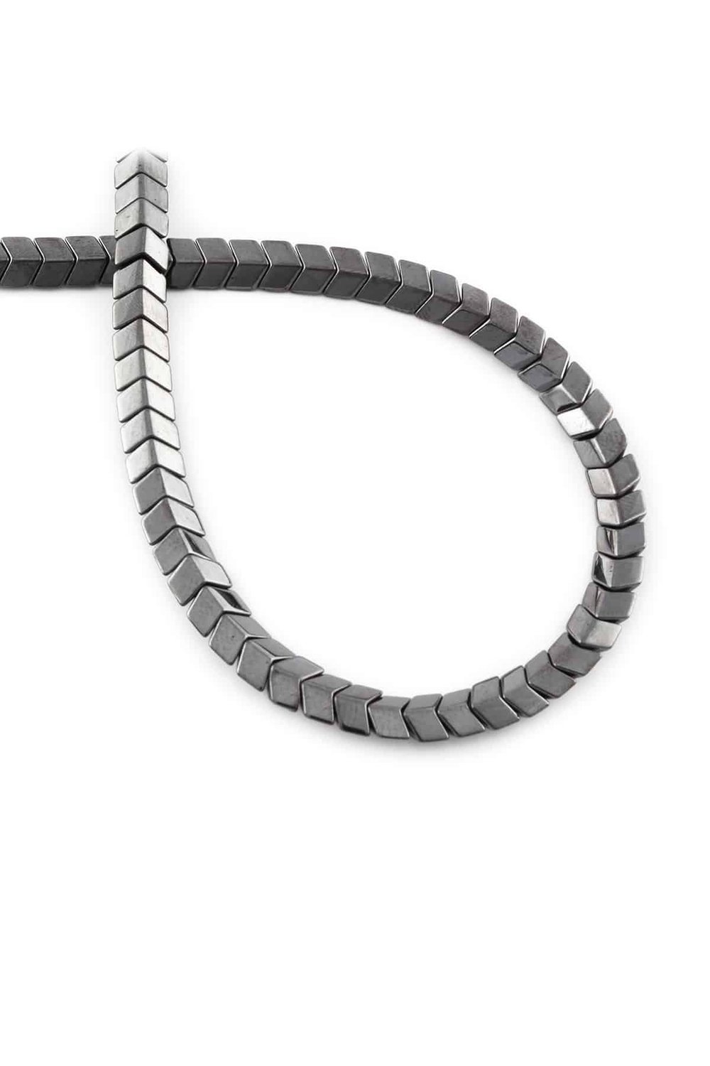 Hematite Natural Stone Shiny Smoked Sergeant Cut 6x3mm String Of Beads