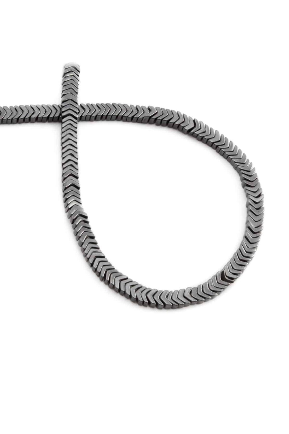 Hematite Natural Stone Shiny Smoked Sergeant Cut 4x1mm String Of Beads