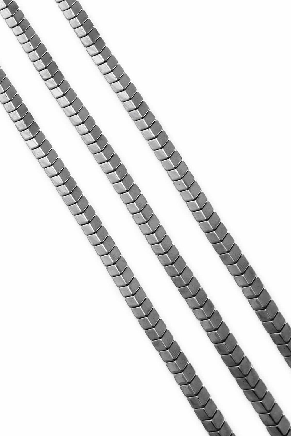 Hematite Natural Stone Shiny Smoked Sergeant Cut 6x3mm String Of Beads