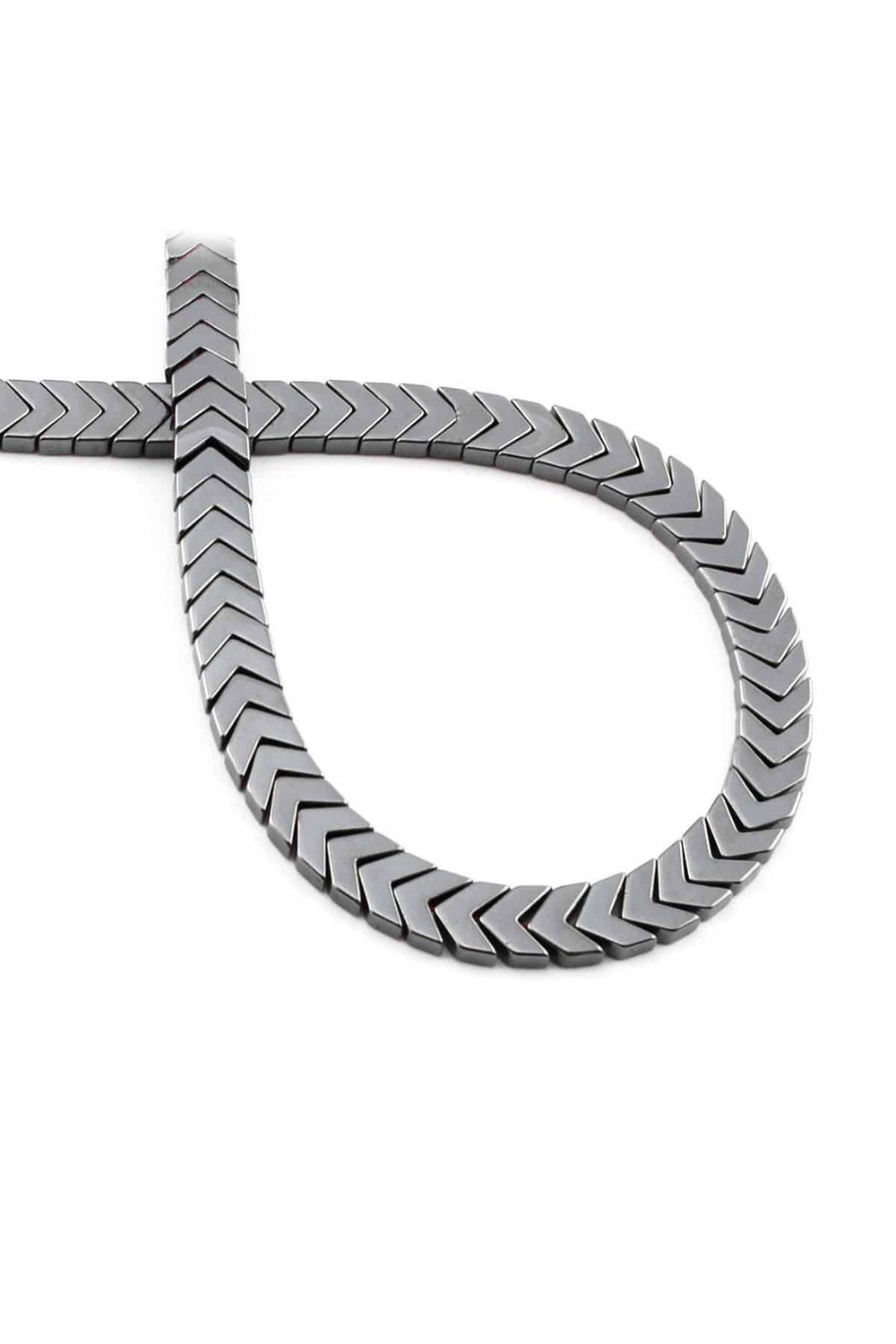 Hematite Natural Stone Shiny Smoked Sergeant Cut 7x2mm String Of Beads