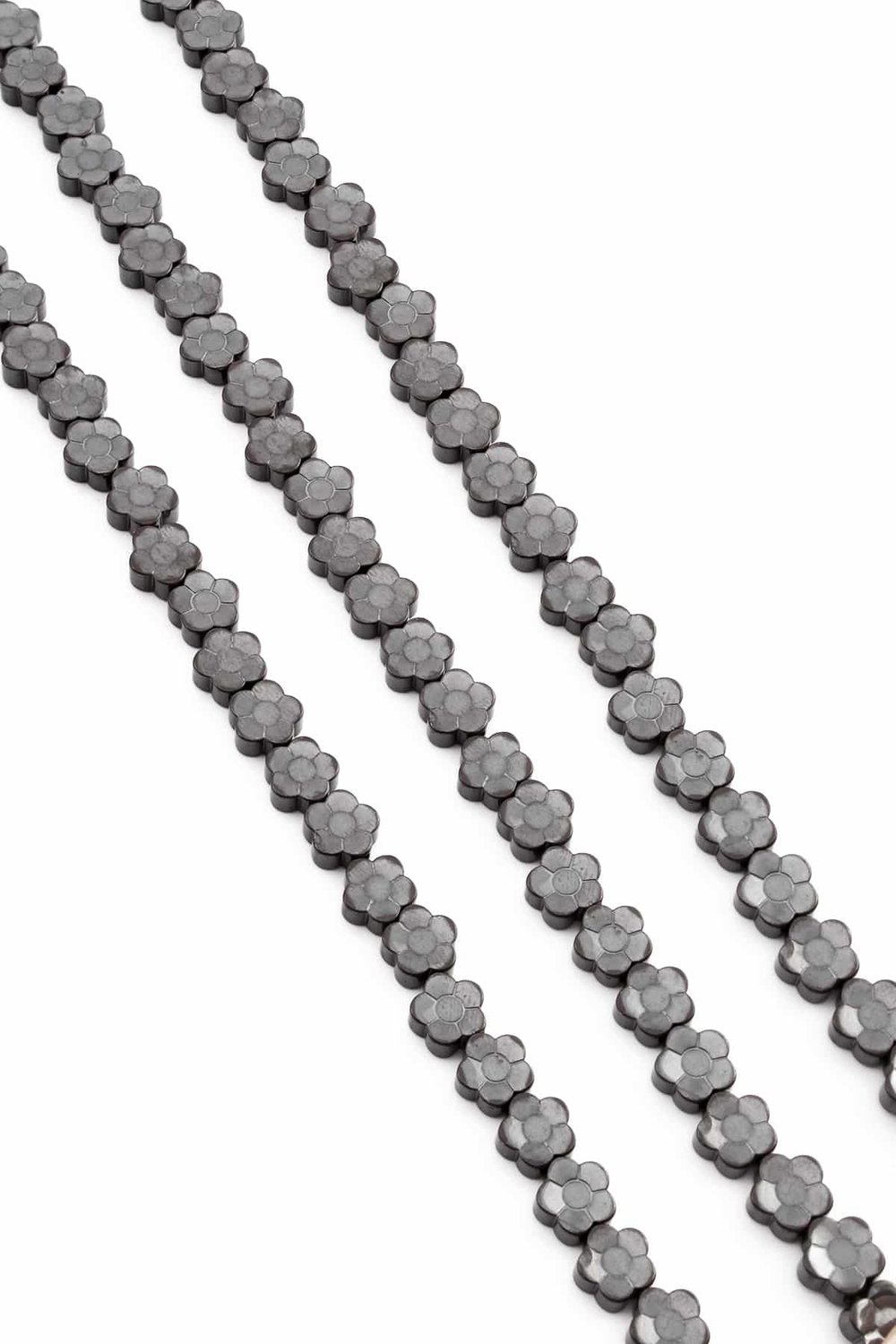 Hematit Taşı Çiçek Kesim Parlak Füme 8mm Doğal Taş Dizi