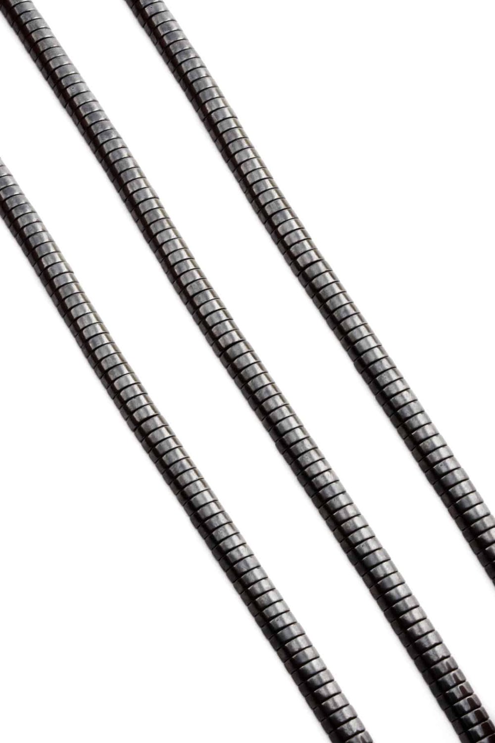 Hematit Taşı Bombeli Kesim Parlak Füme 6x2mm Doğal Taş Dizi