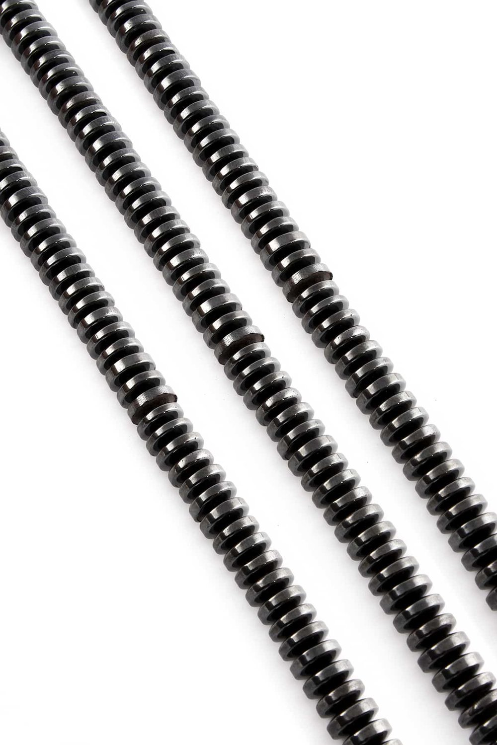 Hematit Taşı Daire Kesim Parlak Füme 8x3mm Doğal Taş Dizi