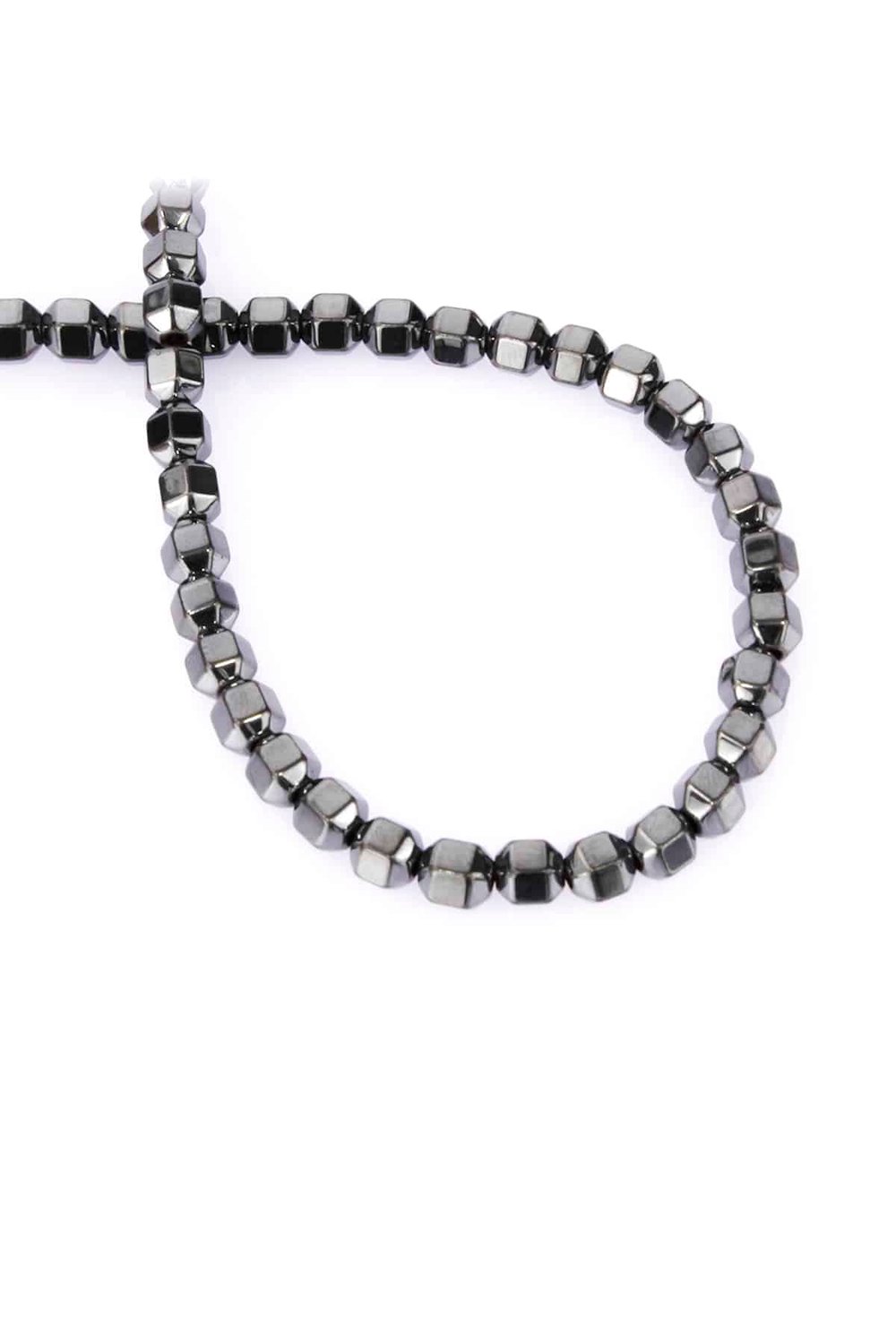 Hematite Natural Stone Shiny Smoked Special Cut 6x6mm String Of Beads