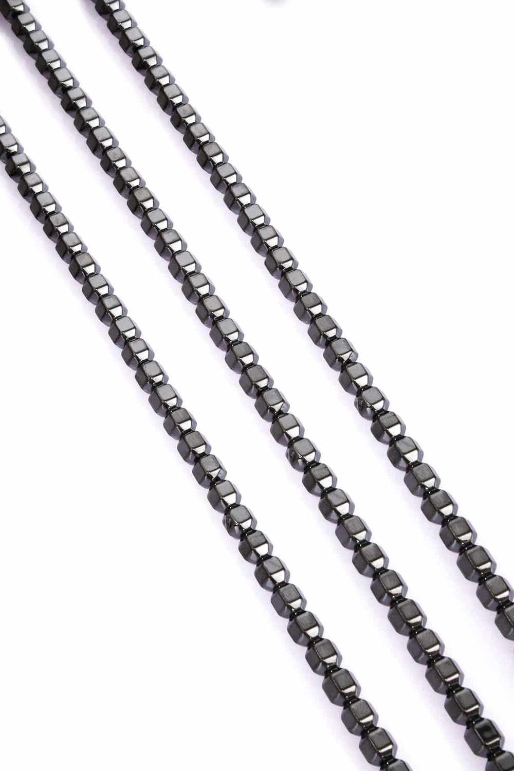 Hematite Natural Stone Shiny Smoked Special Cut 6x6mm String Of Beads
