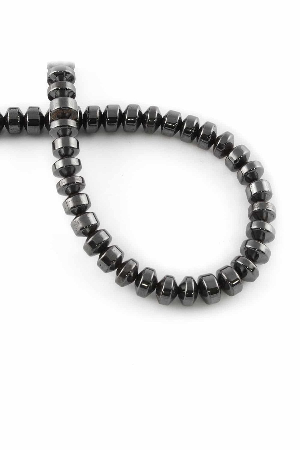 Hematite Natural Stone Shiny Smoked Special Cut 8x5mm String Of Beads