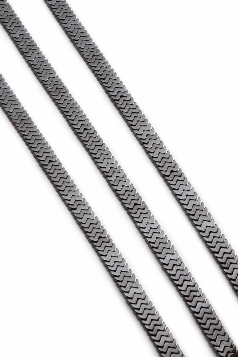 Hematit Taşı Yarasa Kesim Parlak Füme 7x1mm Doğal Taş Dizi