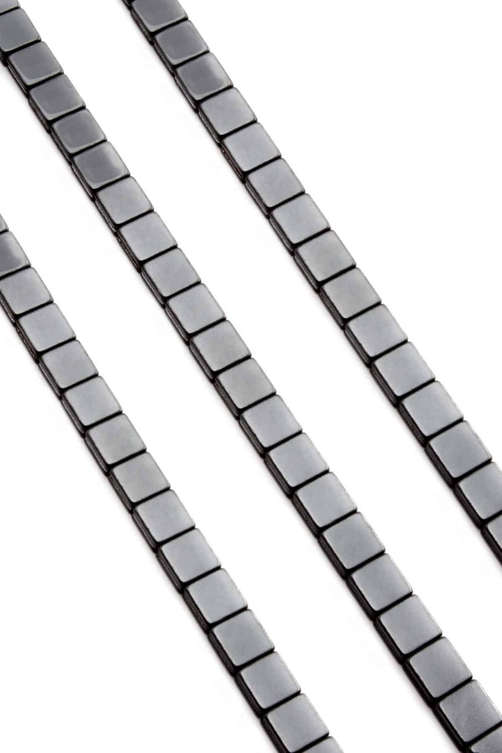 Hematit Taşı Kanallı Yassı Kare Kesim Parlak Füme 8x8mm Doğal Taş Dizi