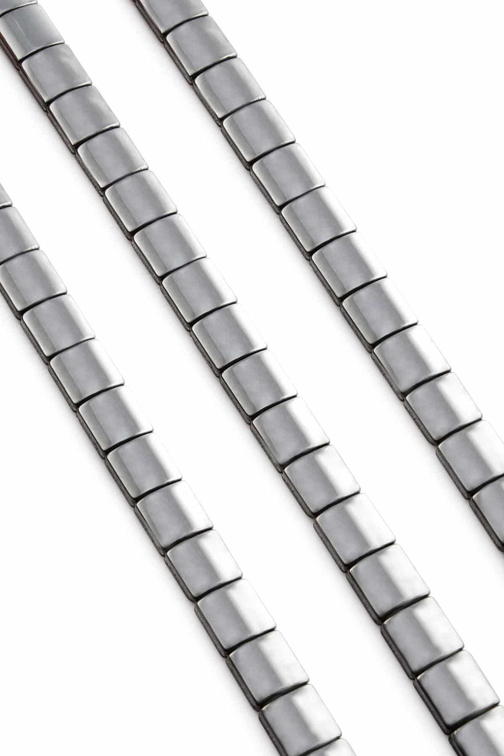 Hematite Natural Stone Shiny Smoked Flat Square Cut 10x10mm String Of Beads