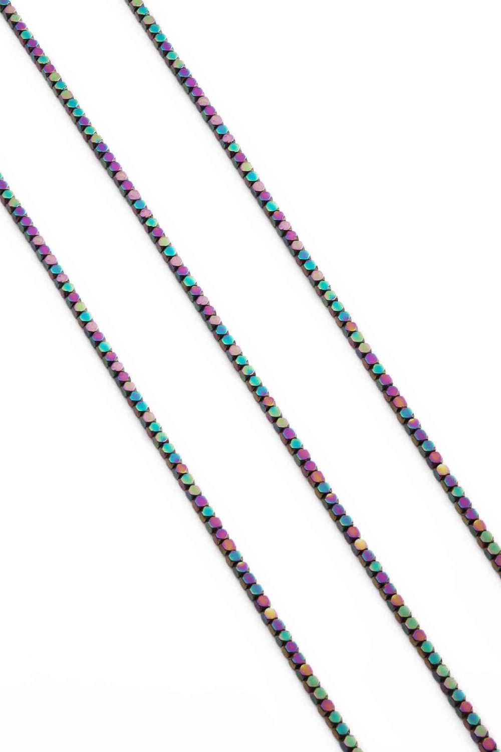 Hematit Taşı Küp Kesim Parlak Gökkuşağı 2x2mm Doğal Taş Dizi