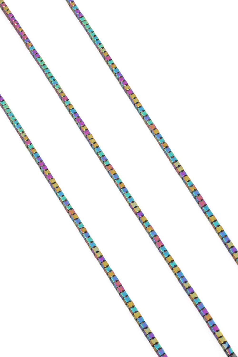 Hematit Taşı Fiyonk Kesim Parlak Gökkuşağı 2x2mm Doğal Taş Dizi