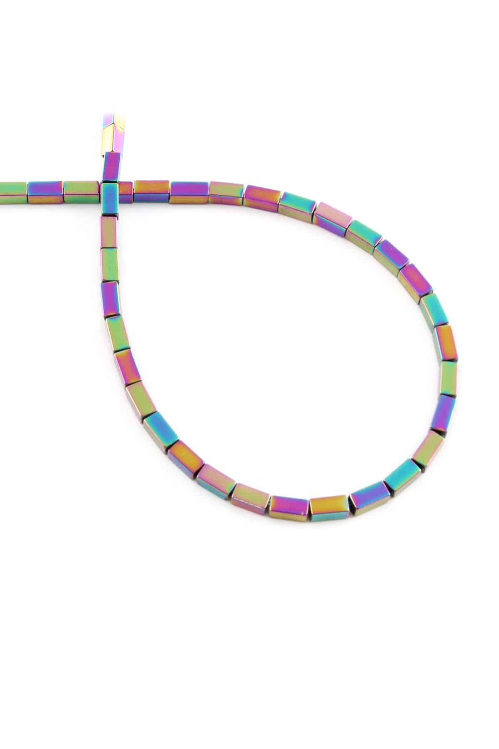 Hematite Natural Stone Shiny Rainbow 2x4mm String Of Beads