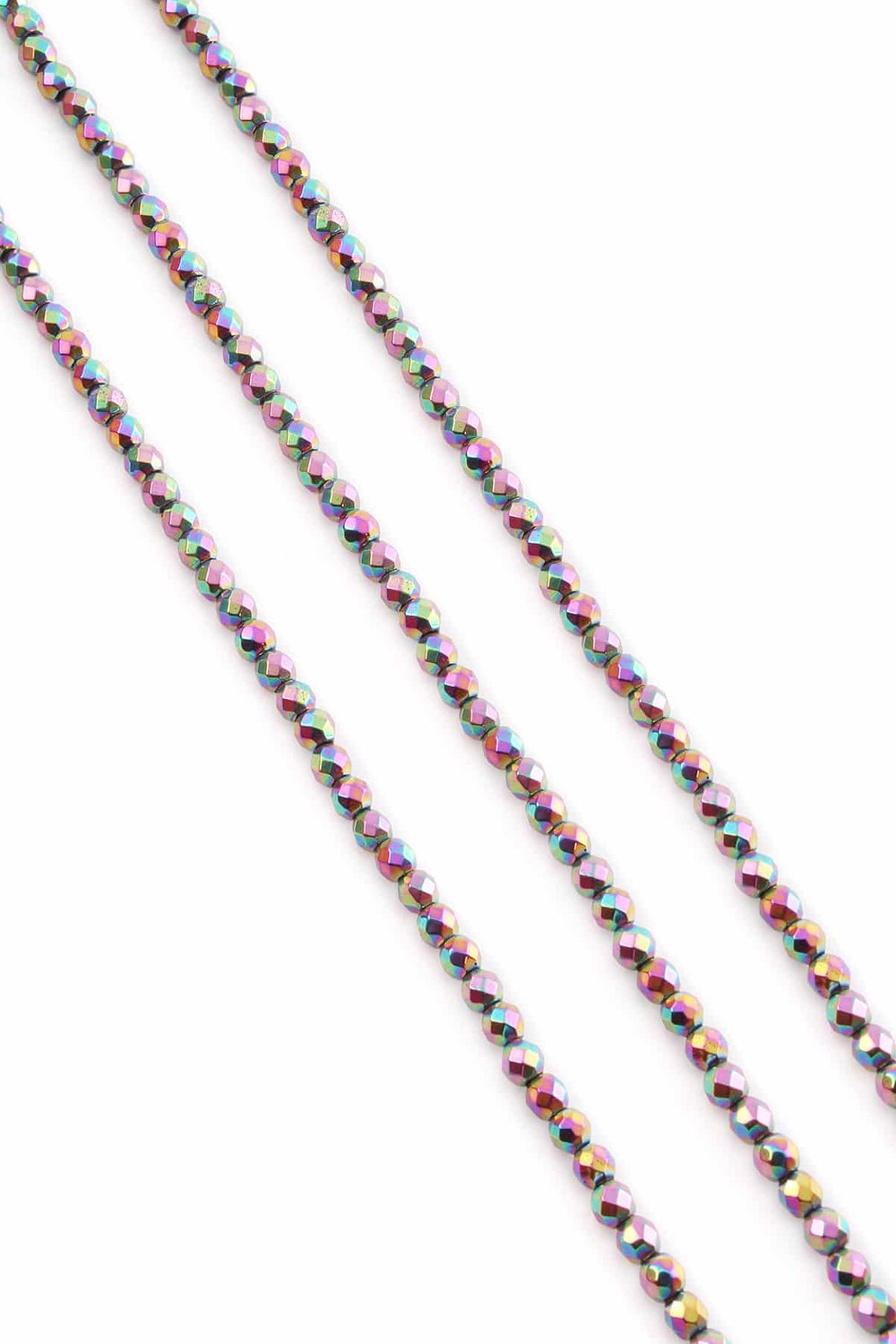Hematite Natural Stone Shiny Rainbow 4mm String Of Beads