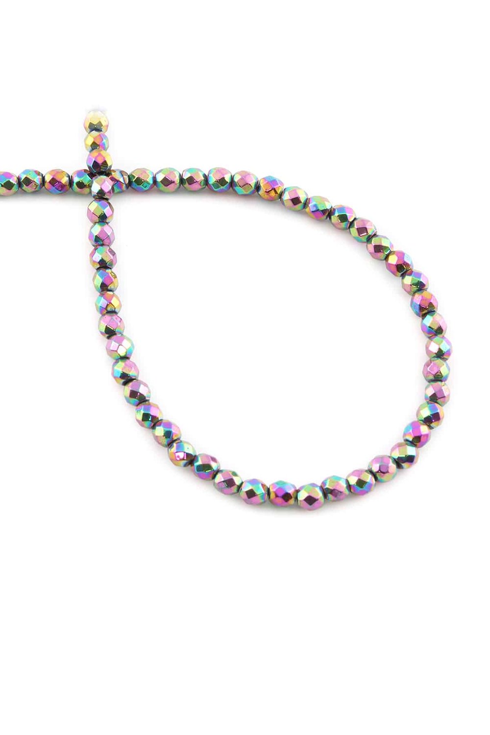 Hematite Natural Stone Shiny Rainbow 4mm String Of Beads