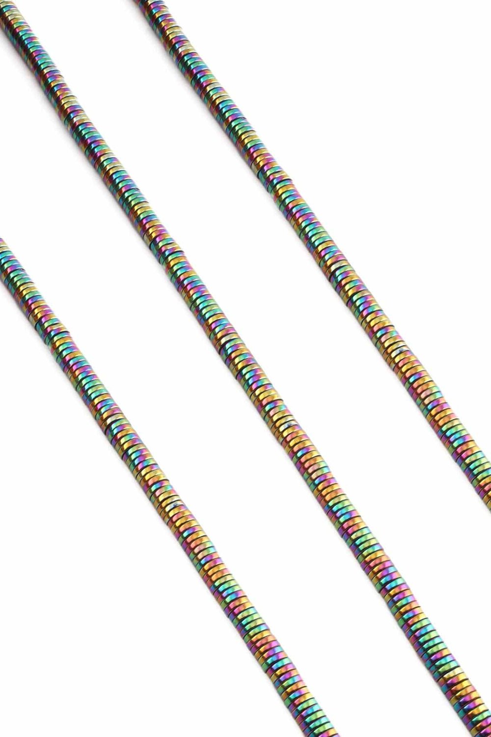 Hematite Natural Stone Shiny Rainbow 4x1mm String Of Beads