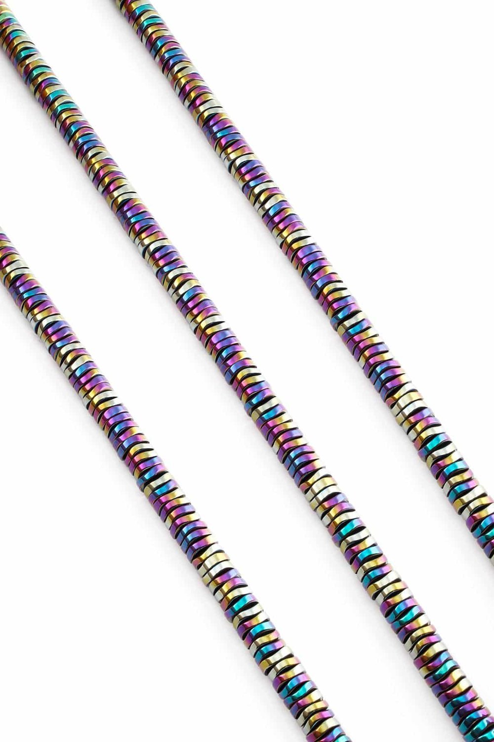 Hematit Taşı Rondela Kesim Parlak Gökkuşağı 6x1mm Doğal Taş Dizi