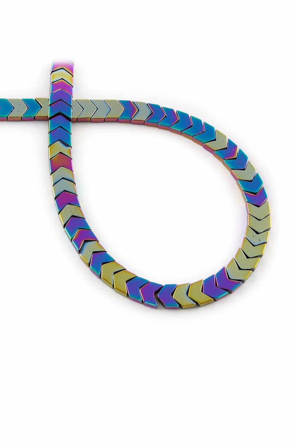 Hematite Natural Stone Shiny Rainbow 6x3mm String Of Beads