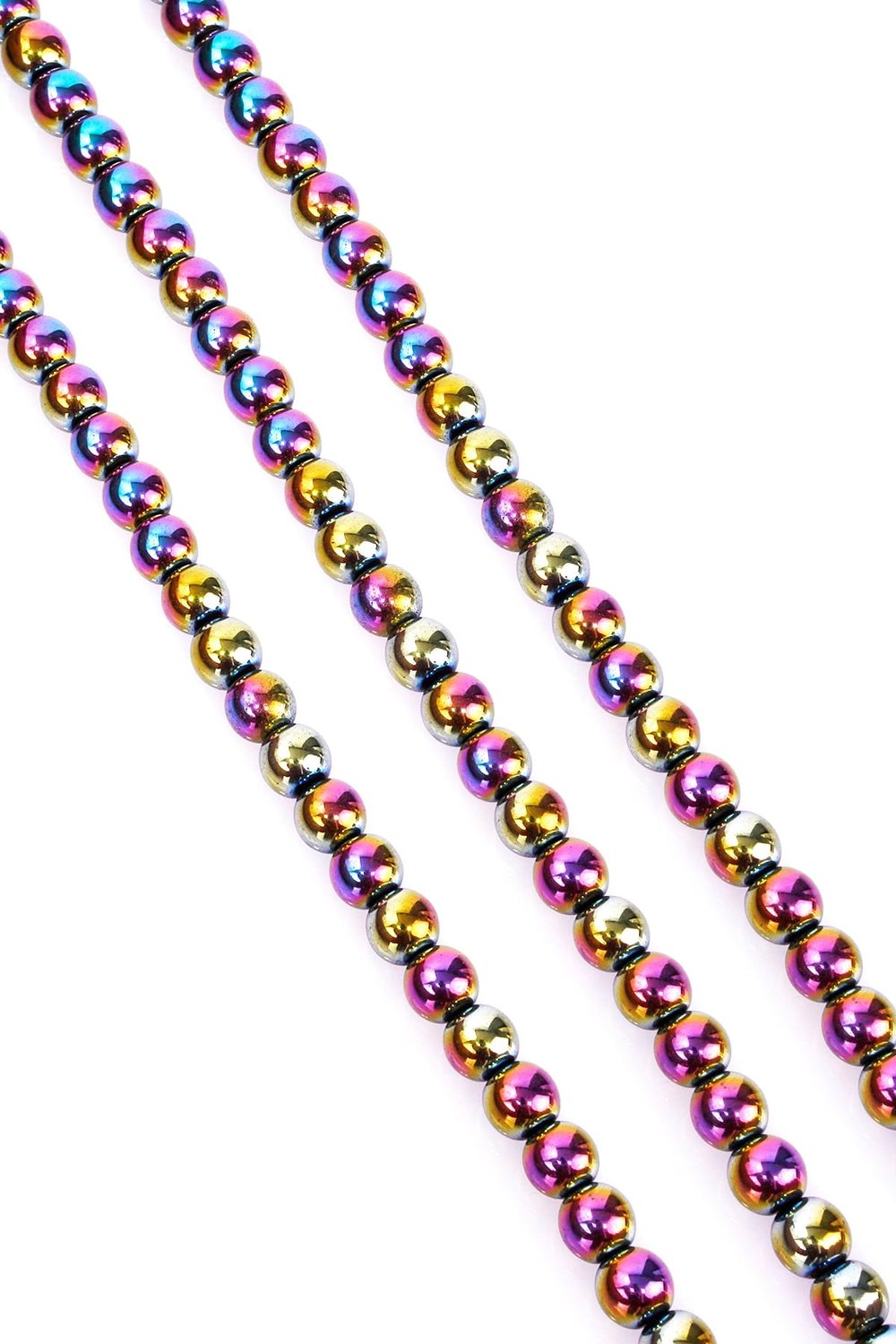 Hematite Natural Stone Shiny Rainbow 8mm String Of Beads