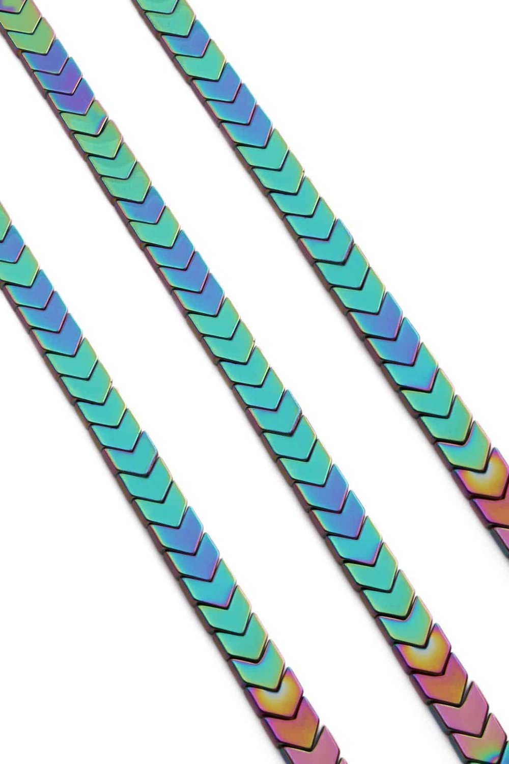 Hematit Taşı Çavuş Kesim Parlak Gökkuşağı 8x3mm Doğal Taş Dizi