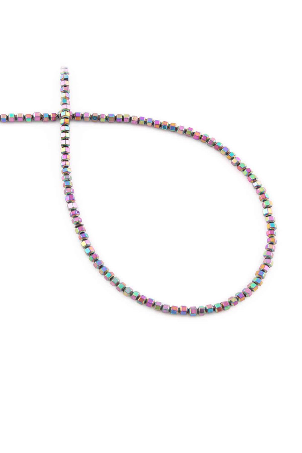 Hematite Natural Stone Shiny Rainbow Special Cut 2x2mm String Of Beads