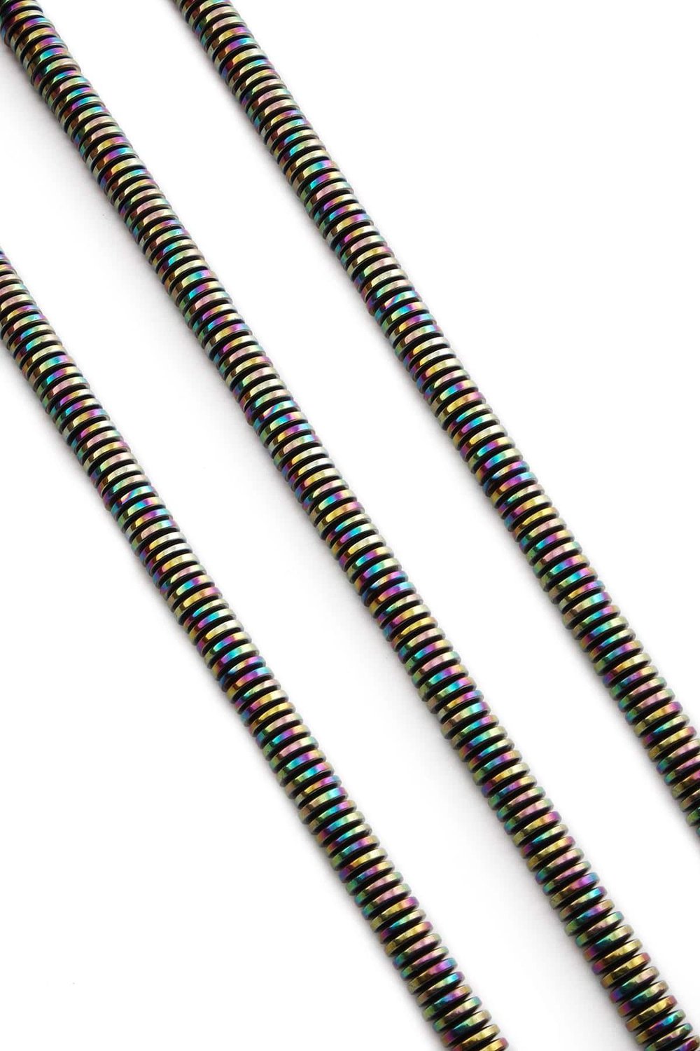 Hematit Taşı Rondela Kesim Parlak Gökkuşağı 6x1mm Doğal Taş Dizi