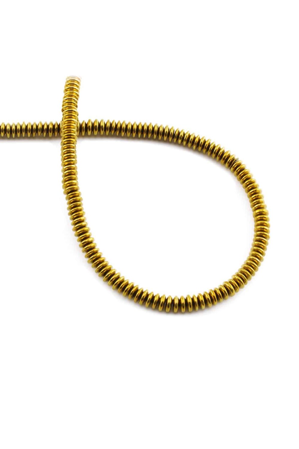 Hematit Taşı Rondela Kesim Parlak Gold 4x1mm Doğal Taş Dizi