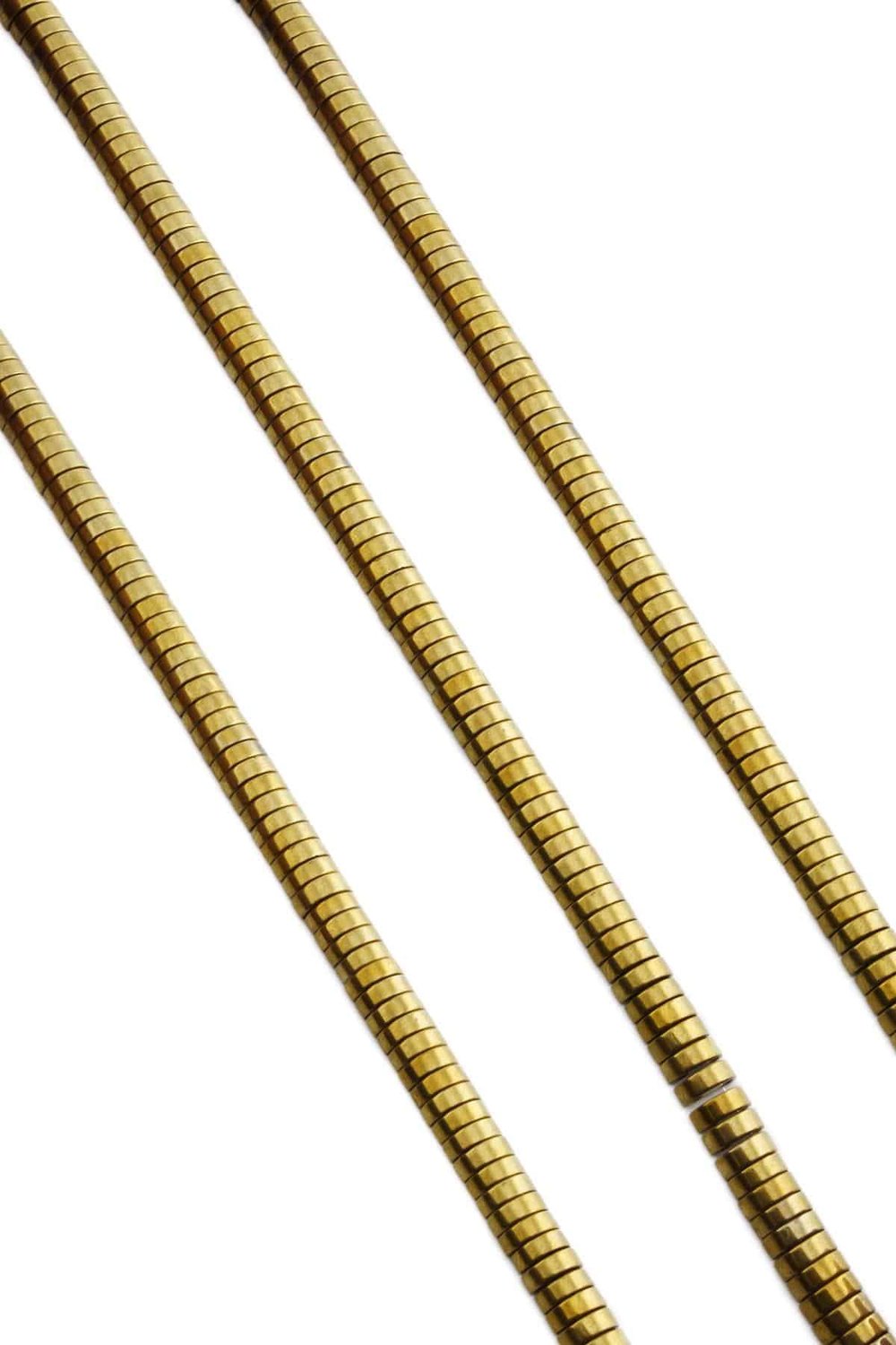 Hematit Taşı Bombeli Kesim Parlak Gold 6x2mm Doğal Taş Dizi
