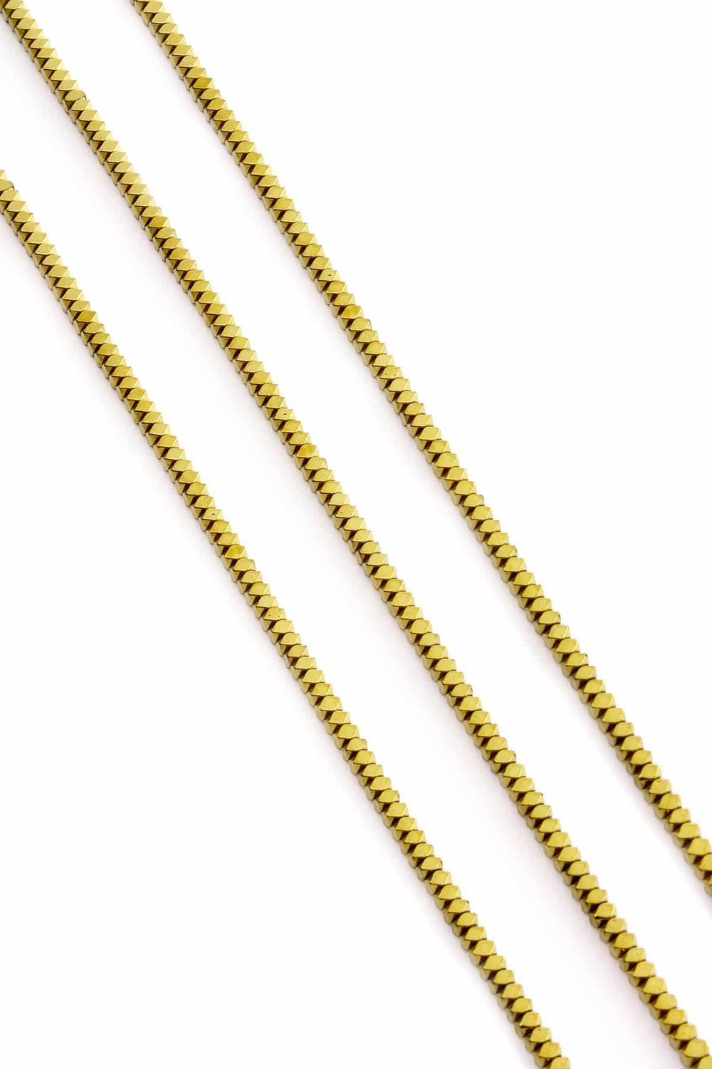 Hematite Natural Stone Shiny Gold Special Cut 3x2mm String Of Beads