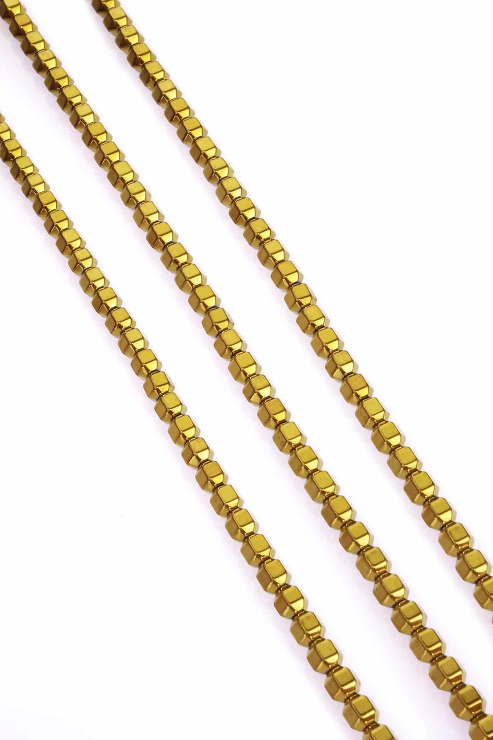 Hematit Taşı Özel Kesim Parlak Gold 6x6mm Doğal Taş Dizi