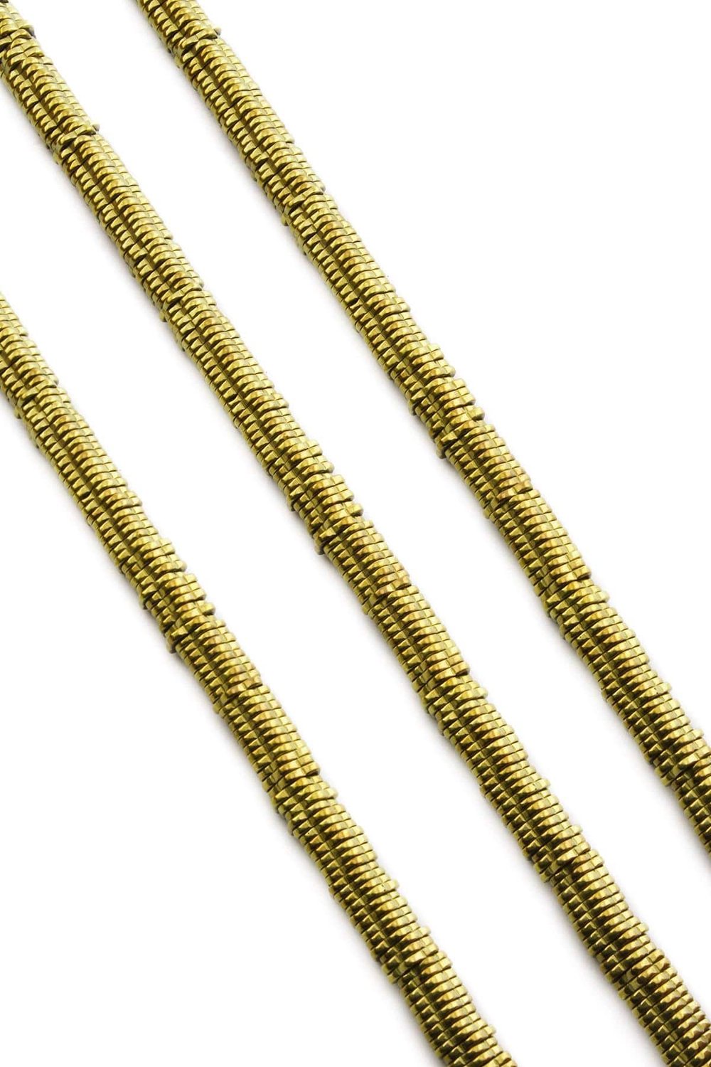 Hematit Taşı Papatya Rondela Kesim Parlak Gold 6x1mm Doğal Taş Dizi