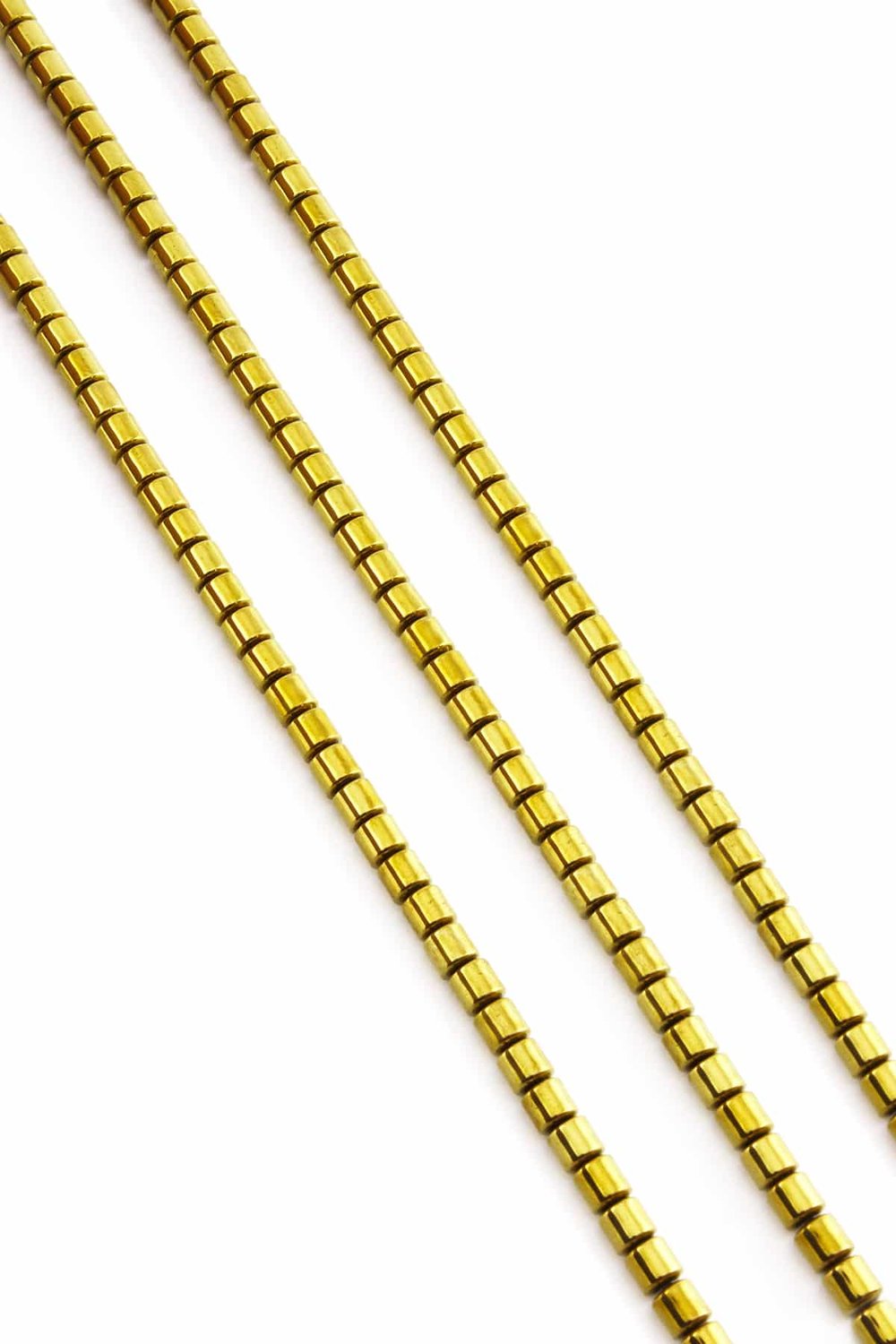 Hematit Taşı Silindir Kesim Parlak Gold 4mm Doğal Taş Dizi