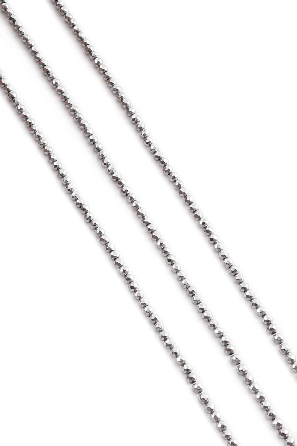 Hematit Taşı Faset Kesim Parlak Gümüş 3mm Doğal Taş Dizi