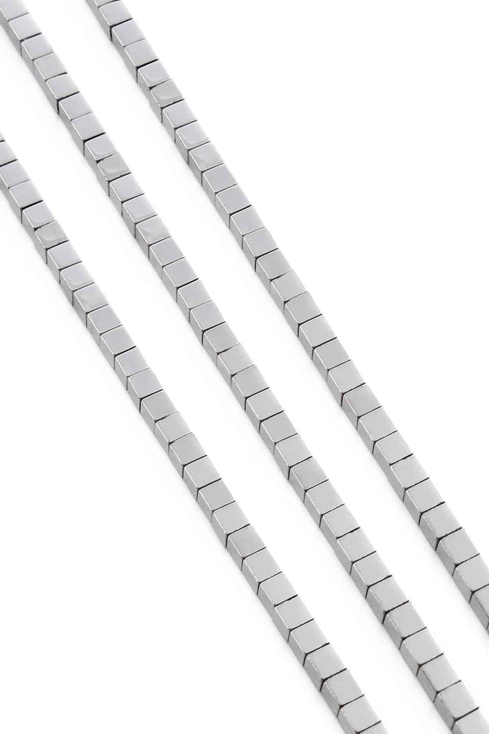 Hematit Taşı Küp Kesim Parlak Gümüş 3x3mm Doğal Taş Dizi
